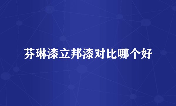 芬琳漆立邦漆对比哪个好