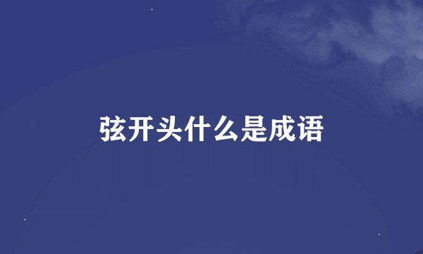 弦开头什么是成语