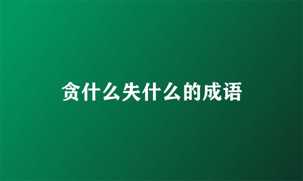 贪什么失什么的成语
