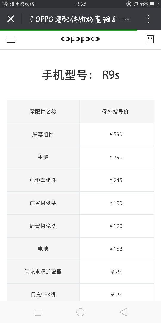 OPPOr9s换原装外屏要多少钱？