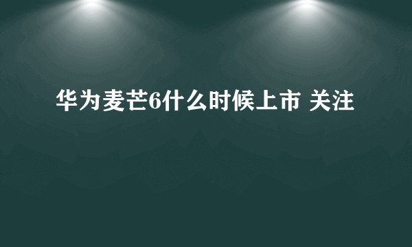 华为麦芒6什么时候上市 关注