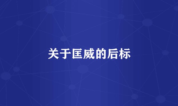 关于匡威的后标