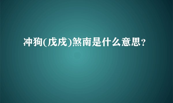 冲狗(戊戍)煞南是什么意思？