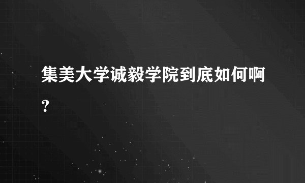 集美大学诚毅学院到底如何啊？