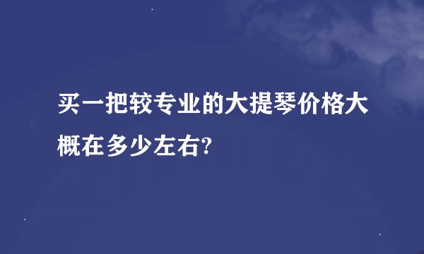 买一把较专业的大提琴价格大概在多少左右?