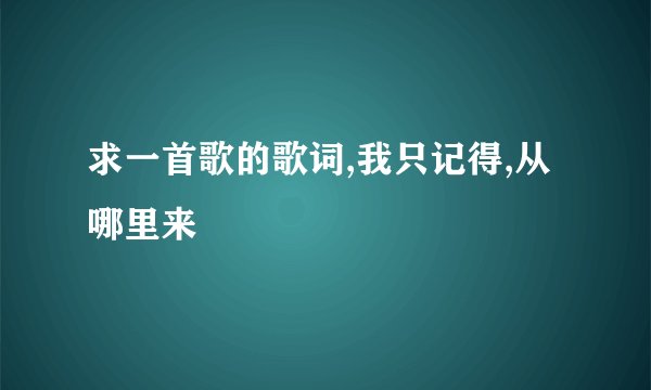 求一首歌的歌词,我只记得,从哪里来