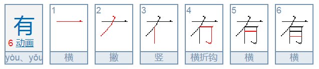 有和右的笔画笔顺是什么?