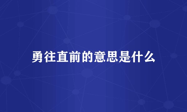 勇往直前的意思是什么
