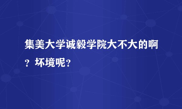 集美大学诚毅学院大不大的啊？坏境呢？
