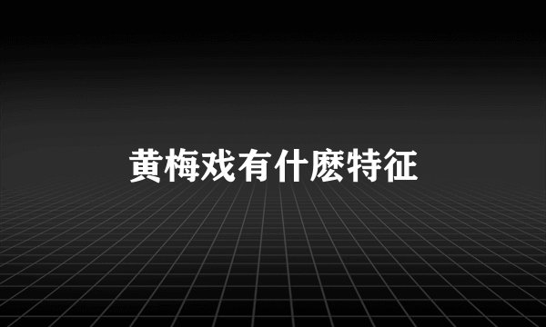 黄梅戏有什麽特征