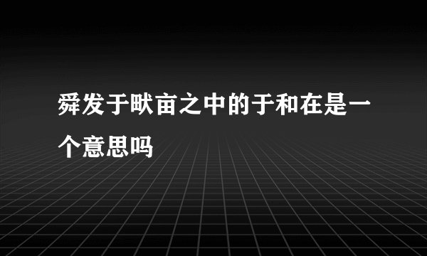 舜发于畎亩之中的于和在是一个意思吗