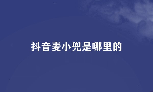 抖音麦小兜是哪里的
