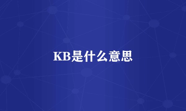 KB是什么意思