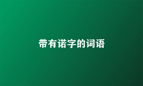 带有诺字的词语