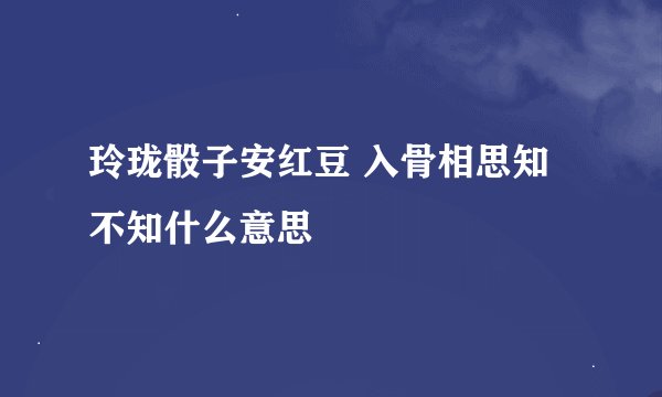 玲珑骰子安红豆 入骨相思知不知什么意思
