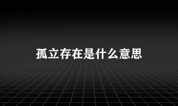 孤立存在是什么意思