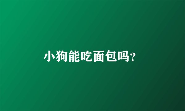 小狗能吃面包吗？
