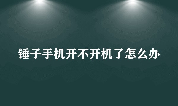锤子手机开不开机了怎么办