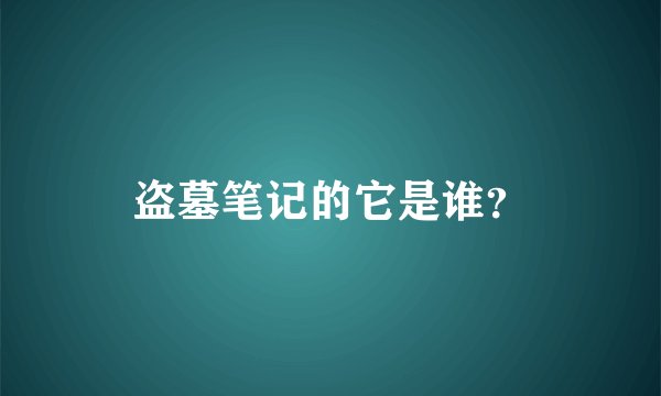 盗墓笔记的它是谁？