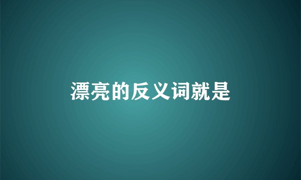 漂亮的反义词就是