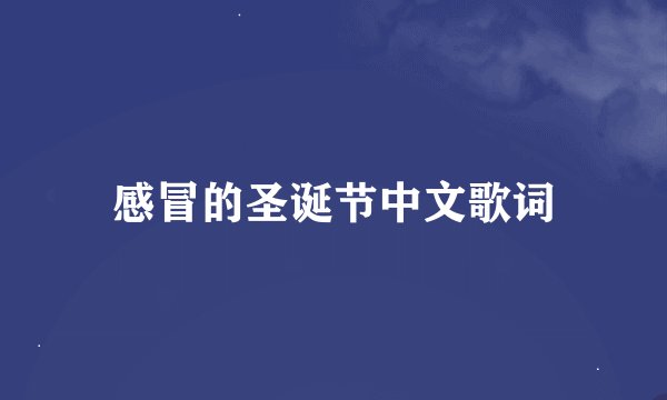 感冒的圣诞节中文歌词