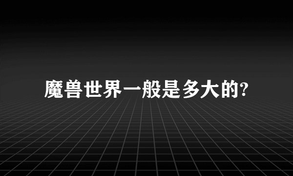 魔兽世界一般是多大的?