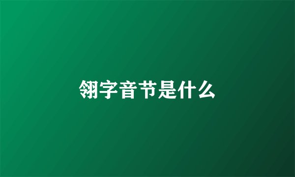 翎字音节是什么