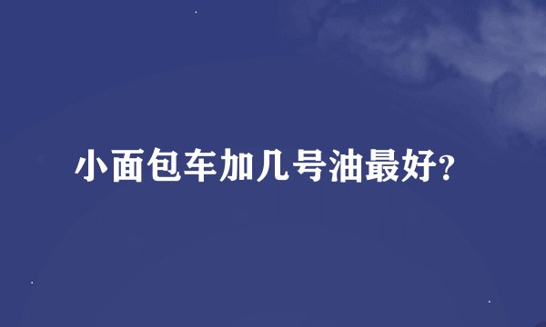 小面包车加几号油最好？