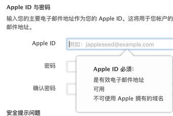 苹果手机里面App ID 电子邮件如何填写