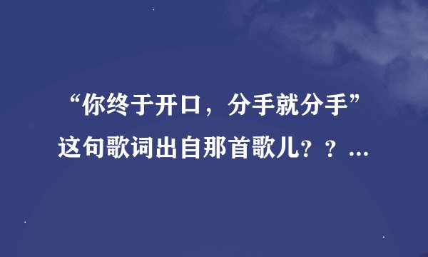 “你终于开口，分手就分手”这句歌词出自那首歌儿？？谢谢各位解答一下