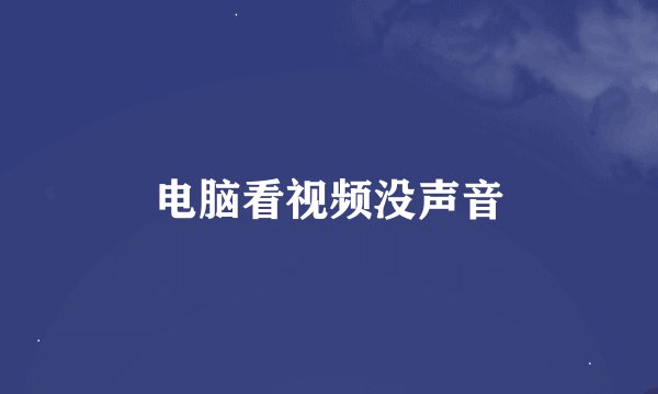 电脑看视频没声音