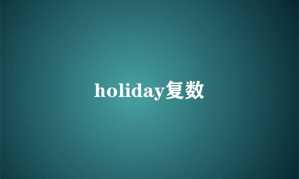 holiday复数