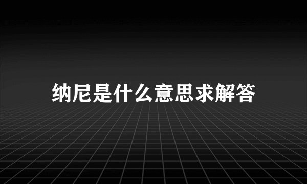 纳尼是什么意思求解答