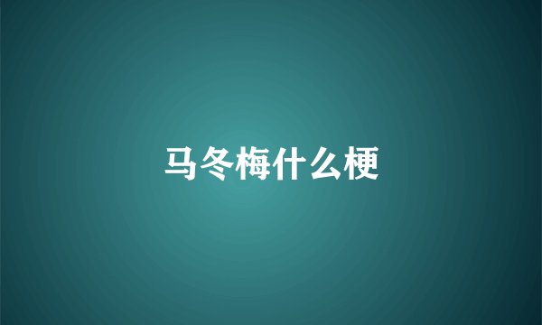 马冬梅什么梗