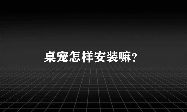 桌宠怎样安装嘛？