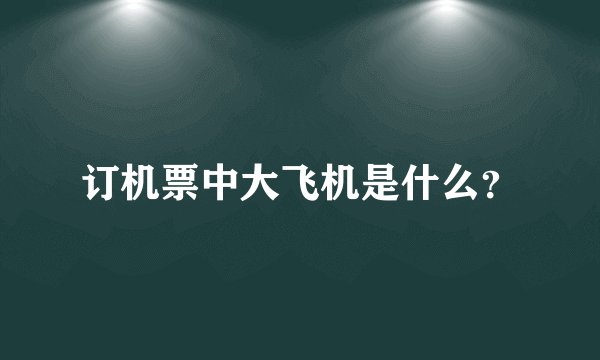 订机票中大飞机是什么？