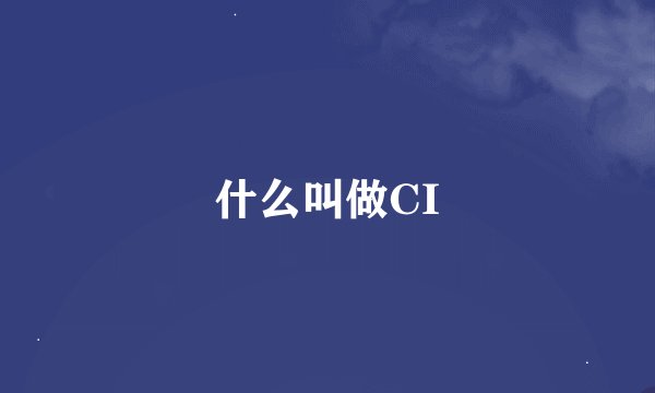 什么叫做CI