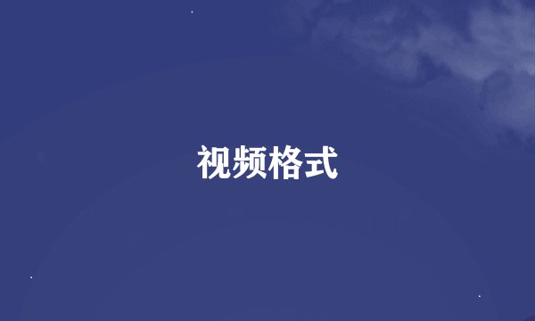 视频格式