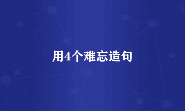 用4个难忘造句