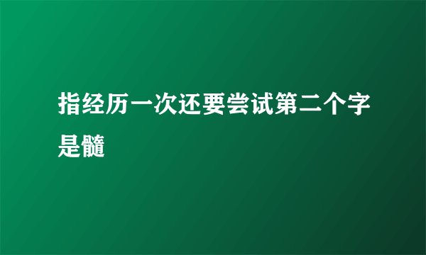 指经历一次还要尝试第二个字是髓