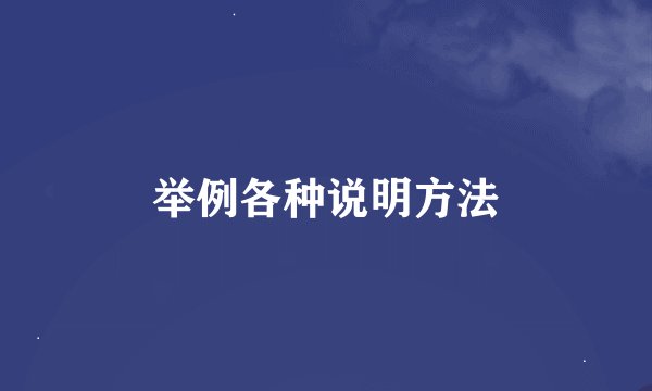 举例各种说明方法
