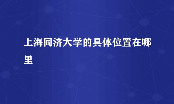 上海同济大学的具体位置在哪里