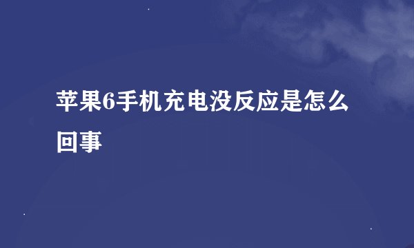 苹果6手机充电没反应是怎么回事