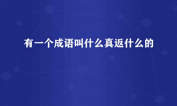 有一个成语叫什么真返什么的