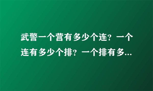 武警一个营有多少个连？一个连有多少个排？一个排有多少个班？一个班有多少人？