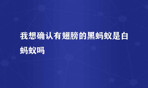 我想确认有翅膀的黑蚂蚁是白蚂蚁吗
