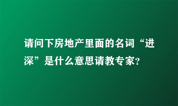 请问下房地产里面的名词“进深”是什么意思请教专家？