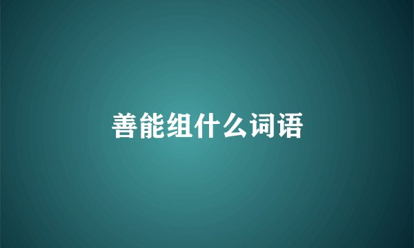 善能组什么词语
