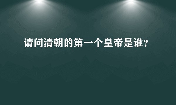 请问清朝的第一个皇帝是谁？