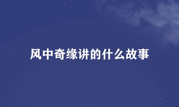 风中奇缘讲的什么故事
